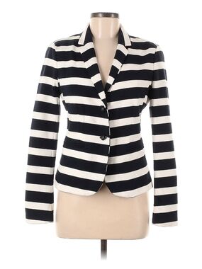 GAP Navy and White Striped Fitted Blazer
